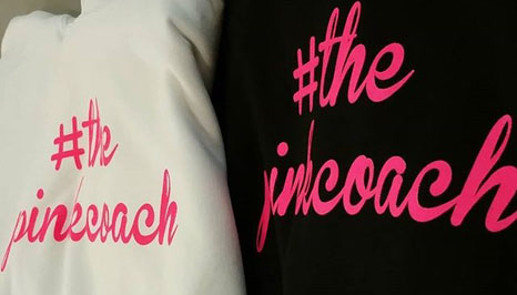 the pink coach: vinyl heat transfer